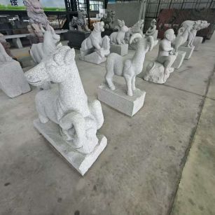 鄂州芝麻白雕刻 十二生肖 异形雕刻