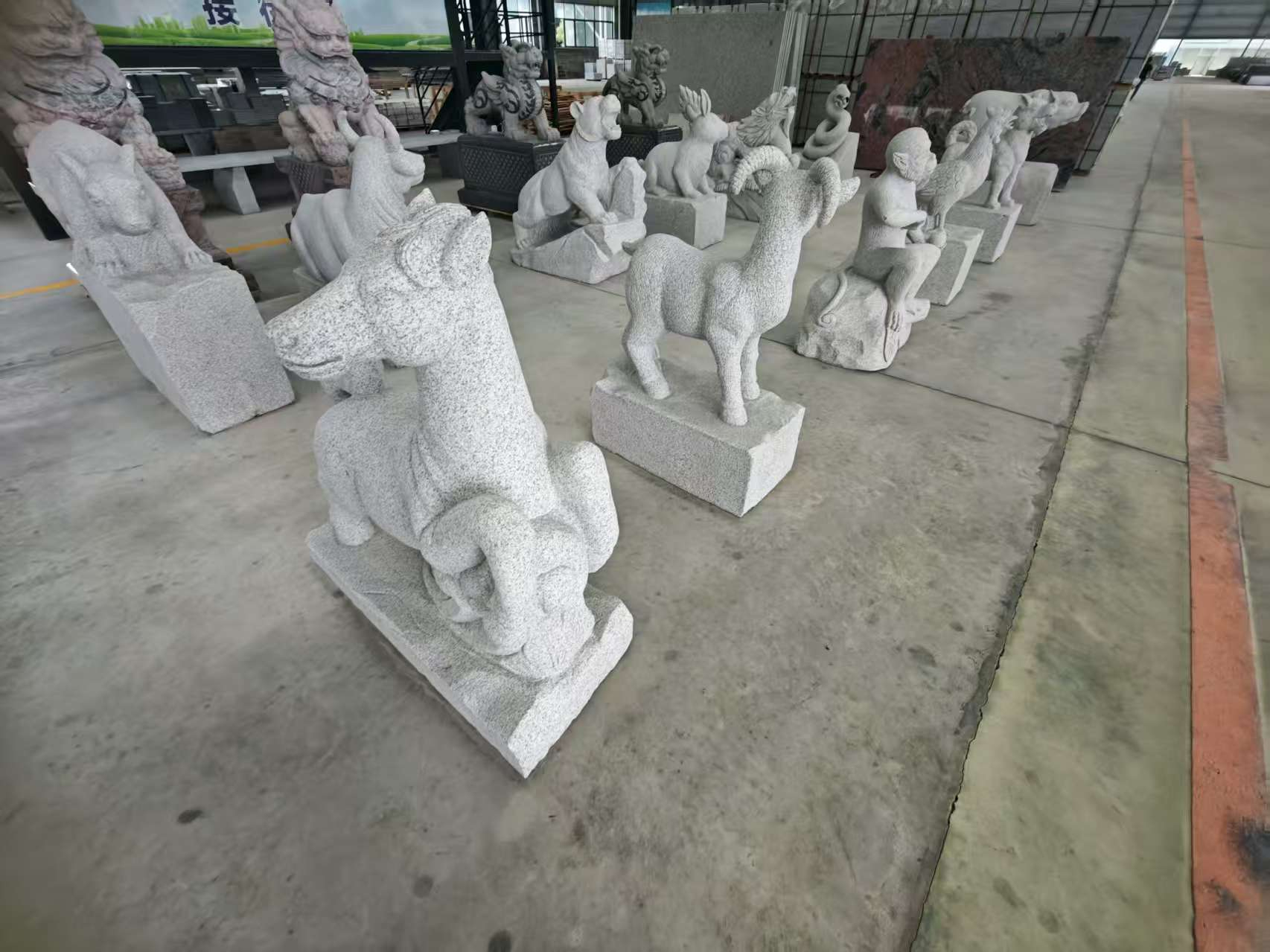 鄂州芝麻白雕刻 十二生肖 异形雕刻