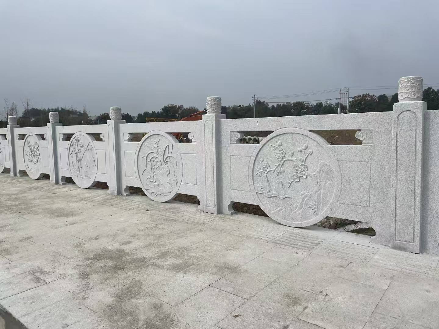 鄂州芝麻白河道栏杆 石材栏杆